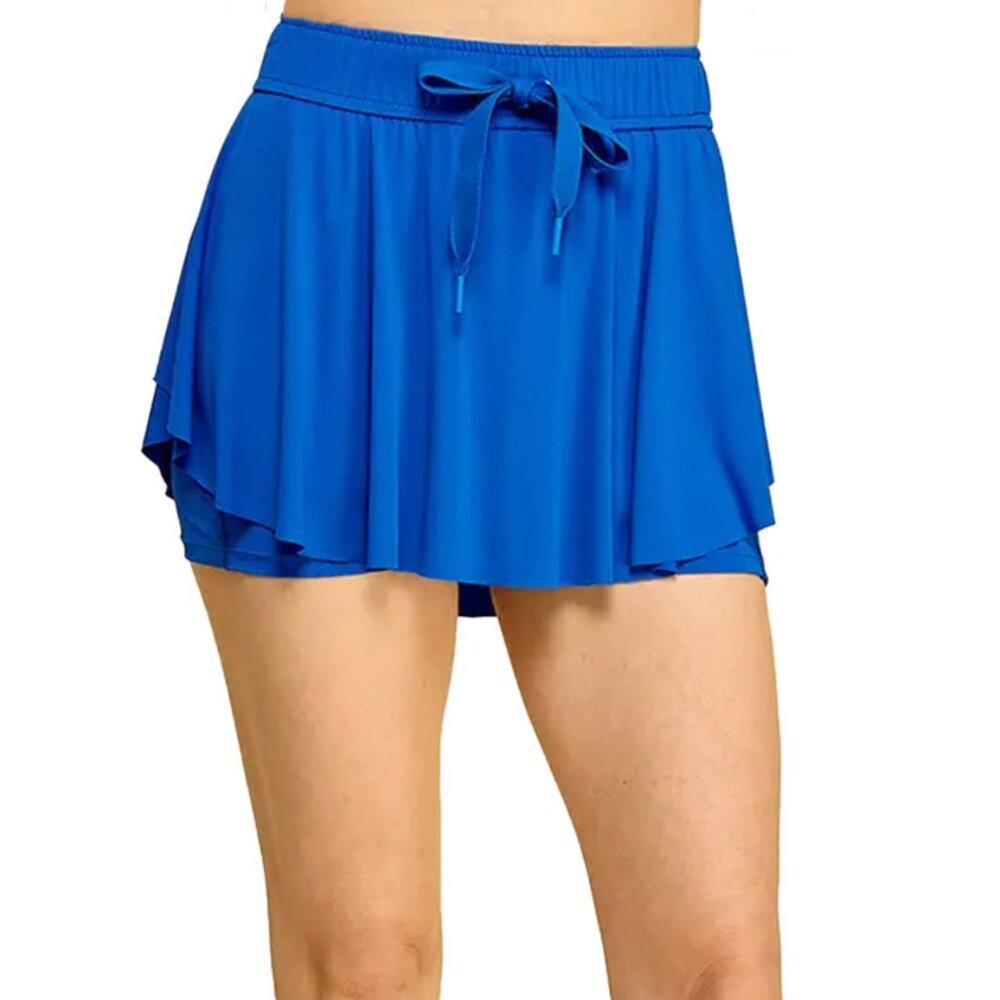 TCEC Blue Tennis Skort with built-in Biker shorts, Size Medium